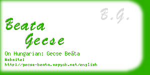 beata gecse business card
